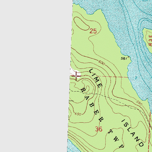 Topographic Map of Lime Island, MI