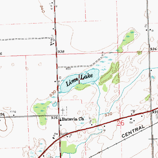 Topographic Map of Lime Lake, MI