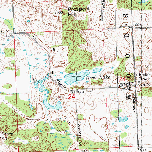 Topographic Map of Lime Lake, MI