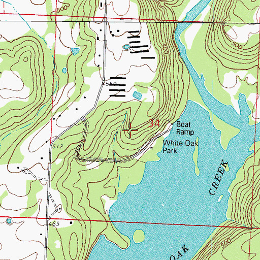 Topographic Map of White Oak Park, AR