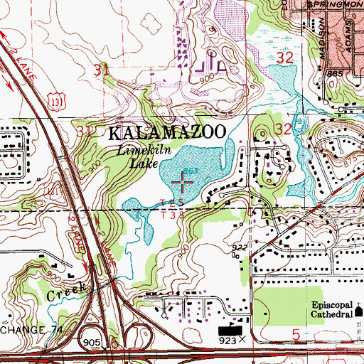 Topographic Map of Limekiln Lake, MI