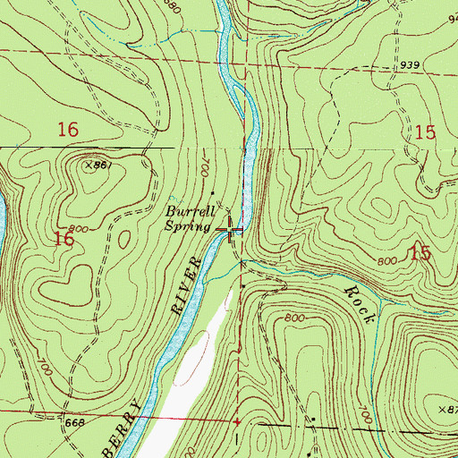 Topographic Map of Rock Creek Ford, AR