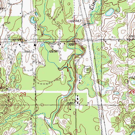 Topographic Map of Lincoln Creek, MI