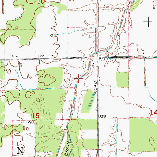 Topographic Map of Lincoln Drain, MI