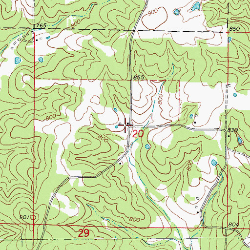 Topographic Map of Argosy (historical), AR