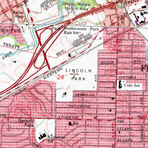 Topographic Map of Broome Park, MI