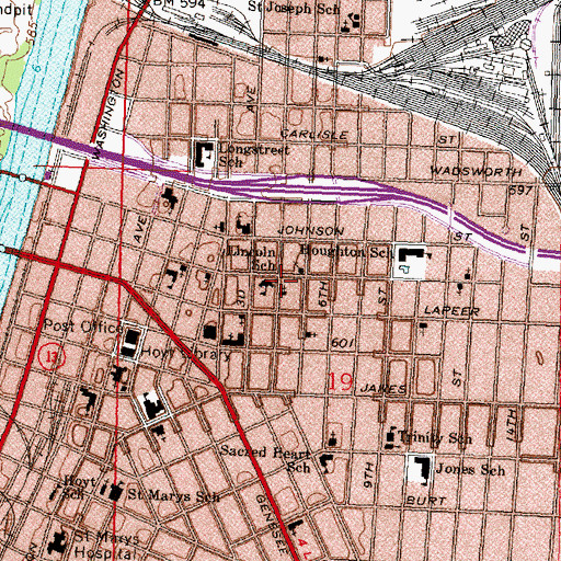 Topographic Map of Lincoln School, MI