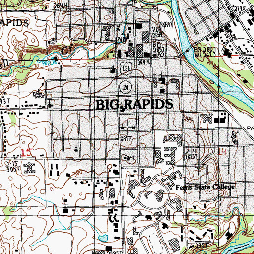Topographic Map of Lincoln School, MI