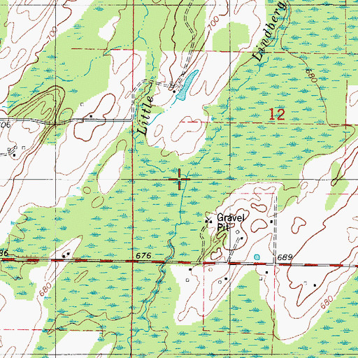 Topographic Map of Lindberg Creek, MI