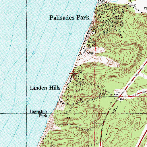 Topographic Map of Linden Hills, MI