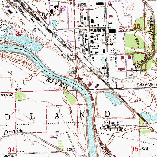 Topographic Map of Lingle Drain, MI