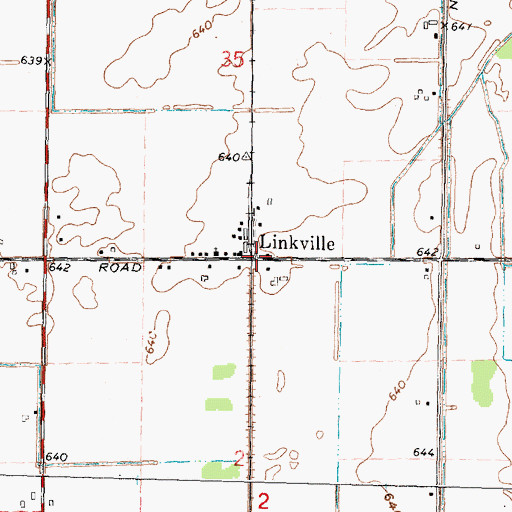Topographic Map of Linkville, MI
