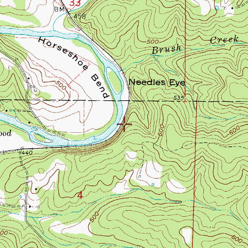 Topographic Map of Frickenger (historical), AR