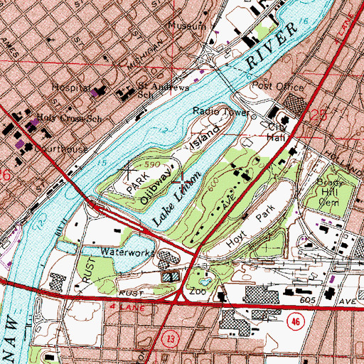 Topographic Map of Lake Linton, MI