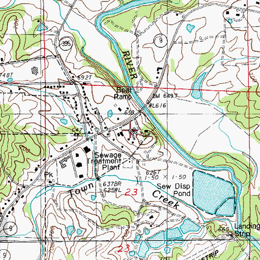 Topographic Map of Fulton County Hospital, AR