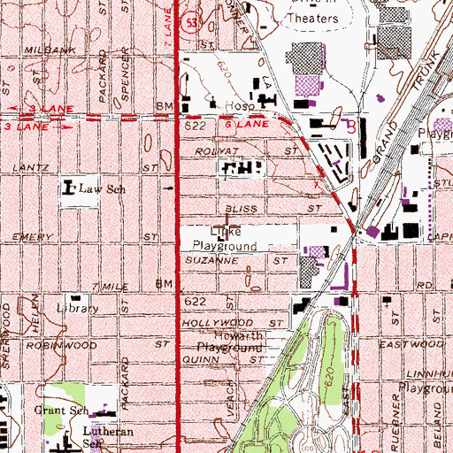 Topographic Map of Lipke Playground, MI