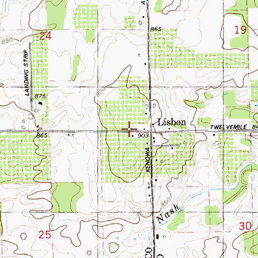 Topographic Map of Lisbon School, MI