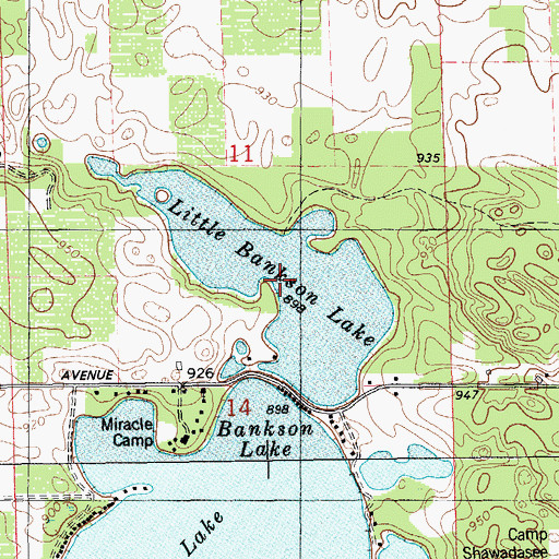 Topographic Map of Little Bankson Lake, MI