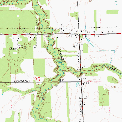 Topographic Map of Little Bass Creek, MI