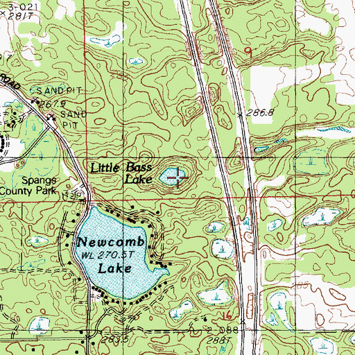 Topographic Map of Little Bass Lake, MI