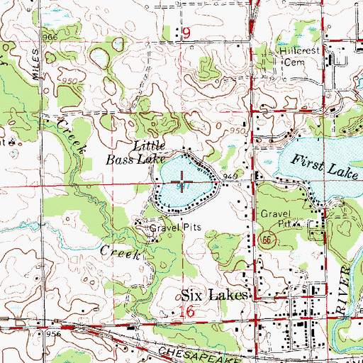 Topographic Map of Little Bass Lake, MI