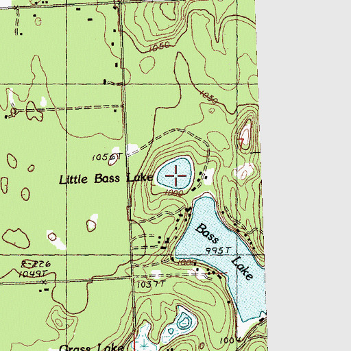 Topographic Map of Little Bass Lake, MI
