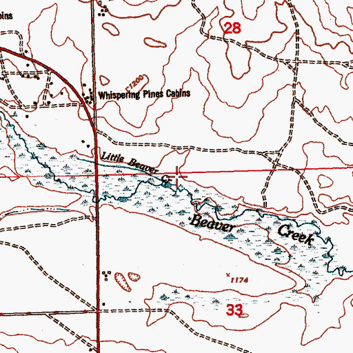 Topographic Map of Little Beaver Creek, MI