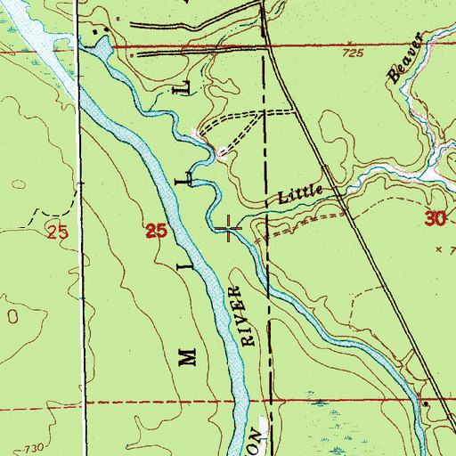 Topographic Map of Little Beaver Creek, MI