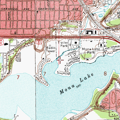 Topographic Map of Little Black Creek, MI