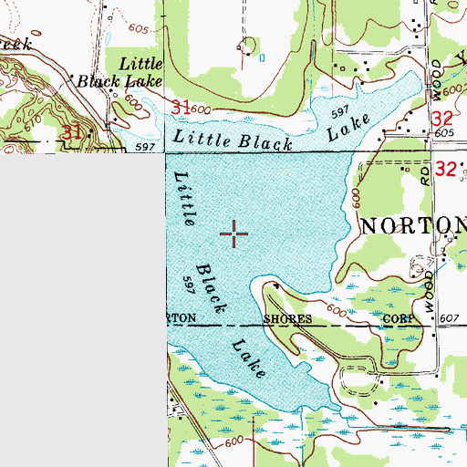 Topographic Map of Little Black Lake, MI