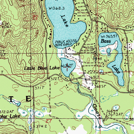 Topographic Map of Little Blue Lake, MI