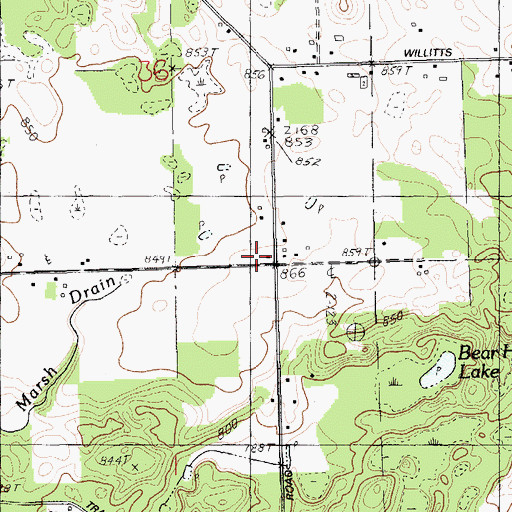 Topographic Map of Little Brick School, MI