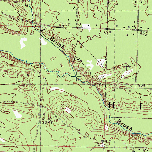 Topographic Map of Little Brush Creek, MI