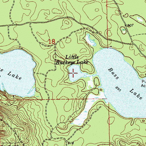 Topographic Map of Little Buckeye Lake, MI