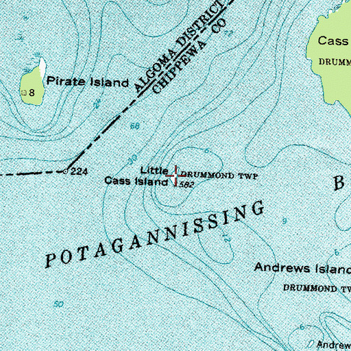 Topographic Map of Little Cass Island, MI