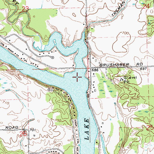 Topographic Map of Little Cedar River, MI