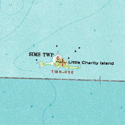 Topographic Map of Little Charity Island, MI