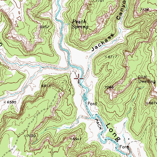 Topographic Map of Jackass Canyon, AZ