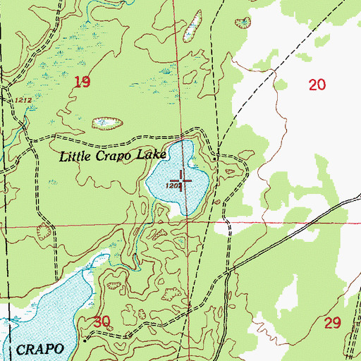 Topographic Map of Little Crapo Lake, MI