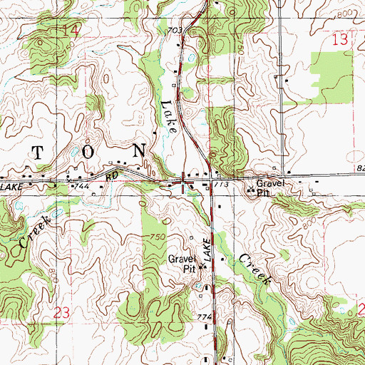 Topographic Map of Little Creek, MI