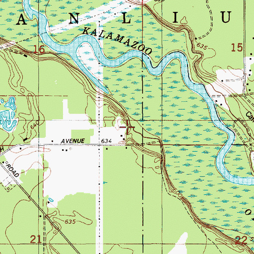 Topographic Map of Little Dailey Bayou, MI