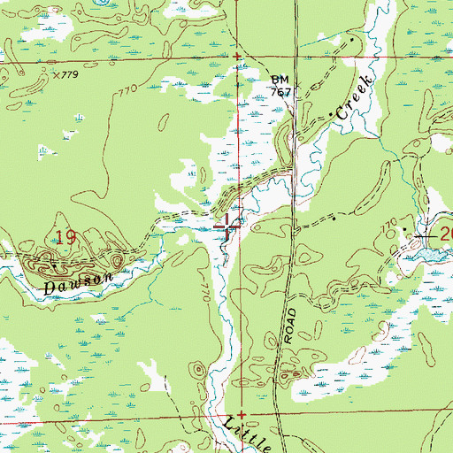 Topographic Map of Little Dawson Creek, MI