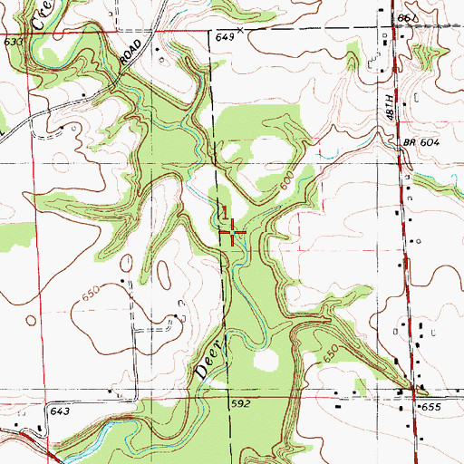 Topographic Map of Little Deer Creek, MI