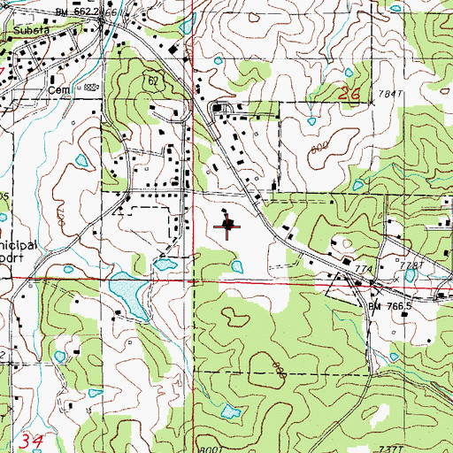 Topographic Map of Salem High School, AR