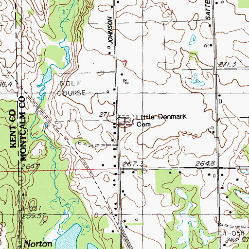 Topographic Map of Little Denmark Cemetery, MI