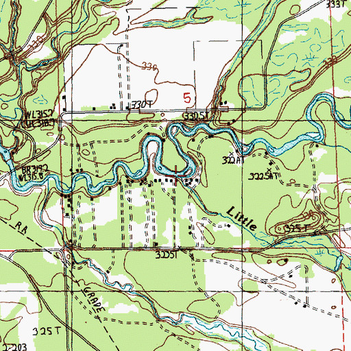 Topographic Map of Little Devil Creek, MI
