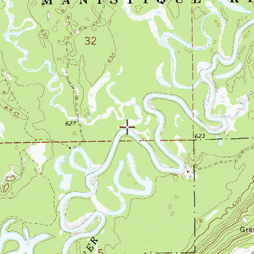 Topographic Map of Little Duck Creek, MI