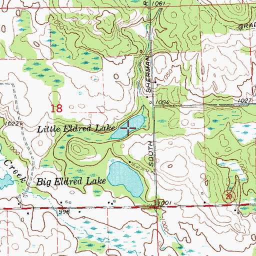 Topographic Map of Little Eldred Lake, MI