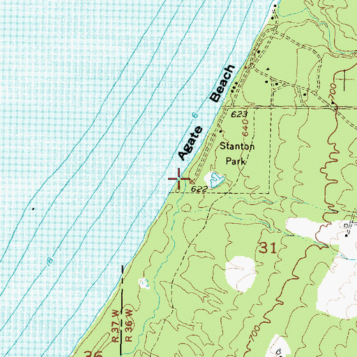 Topographic Map of Little Elm River, MI
