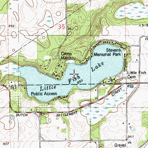 Topographic Map of Little Fish Lake, MI